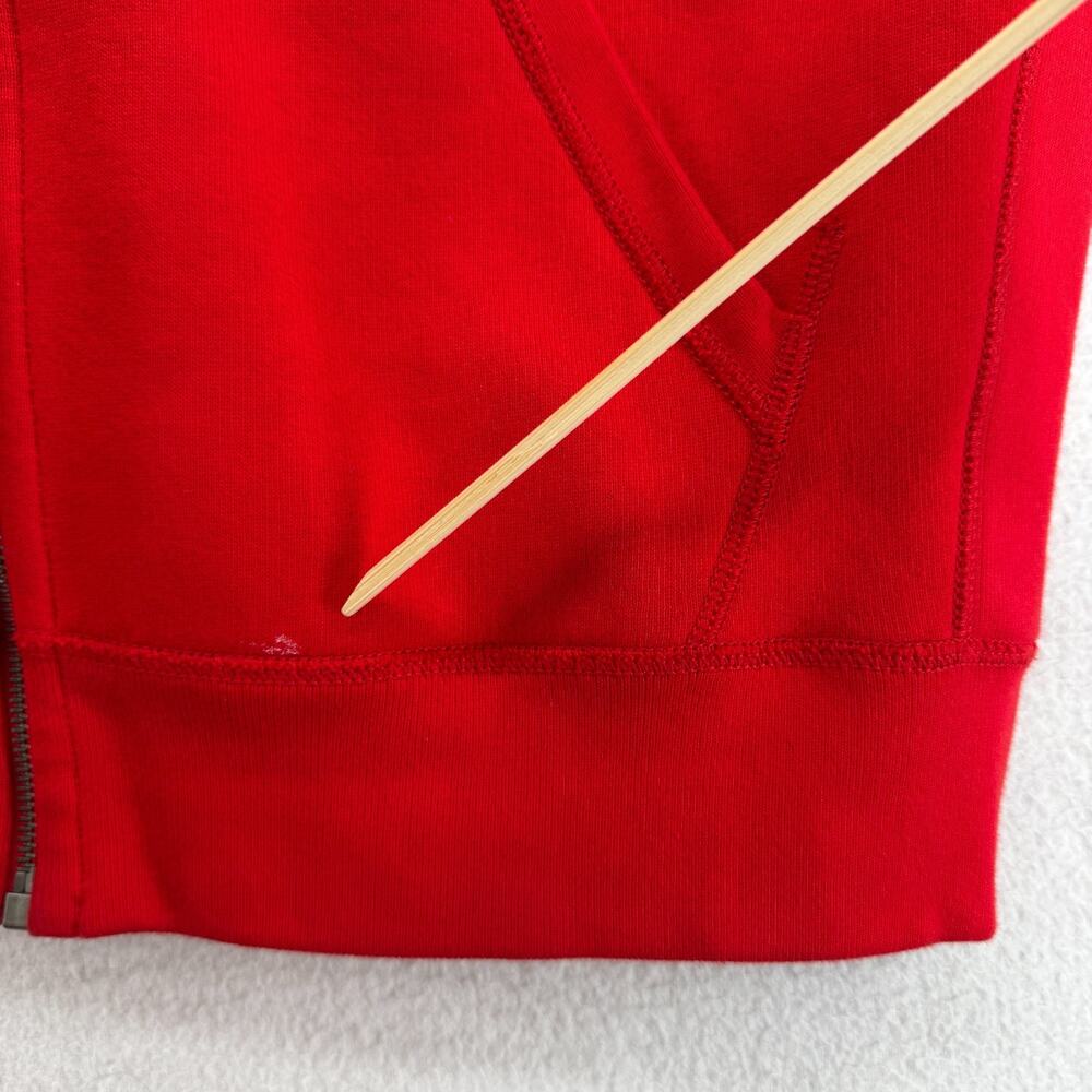 POLO RALPH LAUREN Hoodie L Fleece Lined Full Zip Sweatshirt Waffle Hood Red - Picture 14 of 15